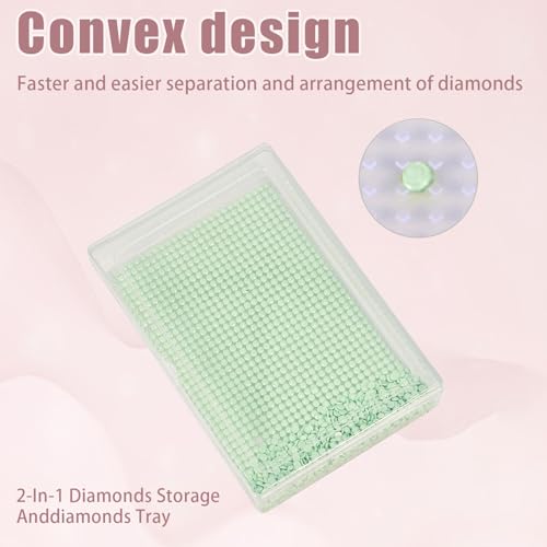 Qlonry 80Pcs Upgrade Diamond Art Storage Trays Convex Point Bottom Design Diamond Painting Trays with Lids 2-in-1 Diamond Art Accessories for DIY Gift by Qlonry - Image 3