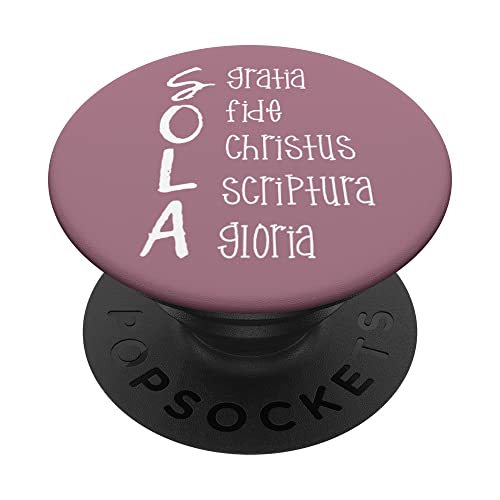 Five Solas Christian Calvinist Theology Jésus Saves PopSockets PopGrip Interchangeable