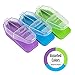 EZY DOSE Pill Cutter and Splitter, Safely Cuts Large, Small and Tiny Pills, Vitamins, Tablets in half, Accurate Easy Cutting, Stainless Steel Blade, Travel Sized, Easy to Use, Color May Vary, BPA Free