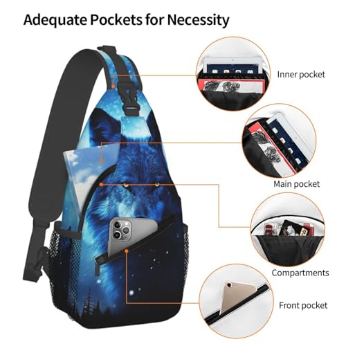 Bolso Sling para Hombre y Mujer Negro Compatible Viaje miniatura 3