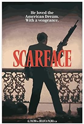 YGULC Scarface Poster Classic Movie Poster for Room Aesthetic Canvas Poster Wall Art Decor Print Picture Paintings for Living Room Bedroom Decoration Unframe: 16x24inch(40x60cm)