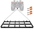 GarveeLife Drag Harrow Lawn Tractor, 4 ft Heavy Duty Driveway Drag with Chain for Gravel, 4 Safety Belts, Tow Behind Lawn Rake for ATV, Farm Field Garden