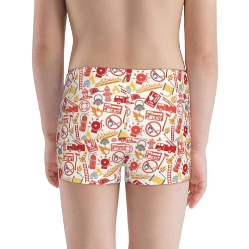 Boys' Cotton Boxer Brief Soft Underwear-Firefighter Icons3