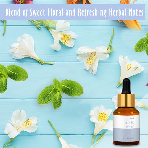 Image of Jasmine & Mint Fragrance Oil, MitFlor 30ml Hotel Diffuser Oil, Large Size Premium Grade Fragrance Oil for Soap & Candle Making Scent, Aromatherapy Essential Oil, Fresh Scent for Home Fragrance