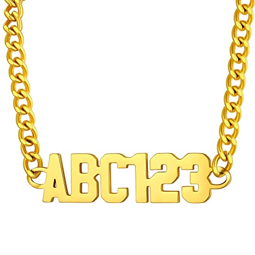 Custom4U Personalized Cuban Link Chain for Men Women, Silver/Black/Gold Plated Stainless Steel Cuban Chain Names Necklace, Customized Gift for Men(with Gift Box) C-01-Silver 18 Inches