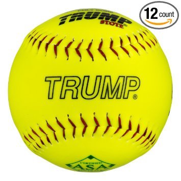 Trump ASA 12" Leather Softballs - 52cor/.300 Compression 1 Dozen / 12 Balls (MP-RP-ASA-Y)