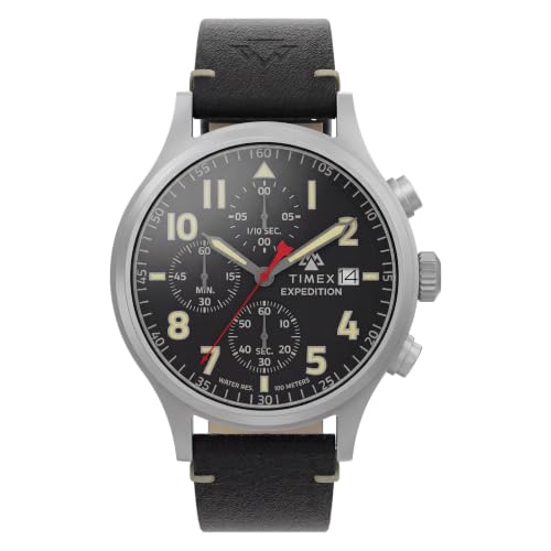 Montre chronographe Timex Sierra en acier argenté, l'élégance d'un cadran noir épuré