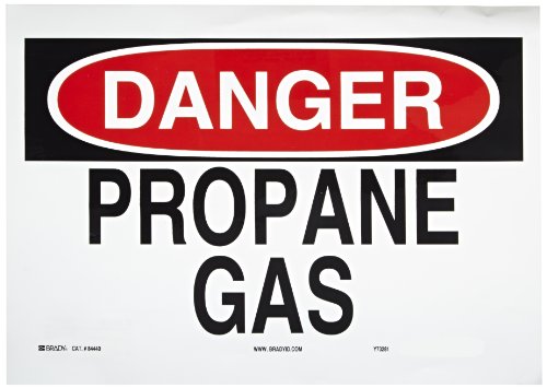Panneau gaz propane Brady 84440 en polyester autocollant de 25,4 x 35,6 cm