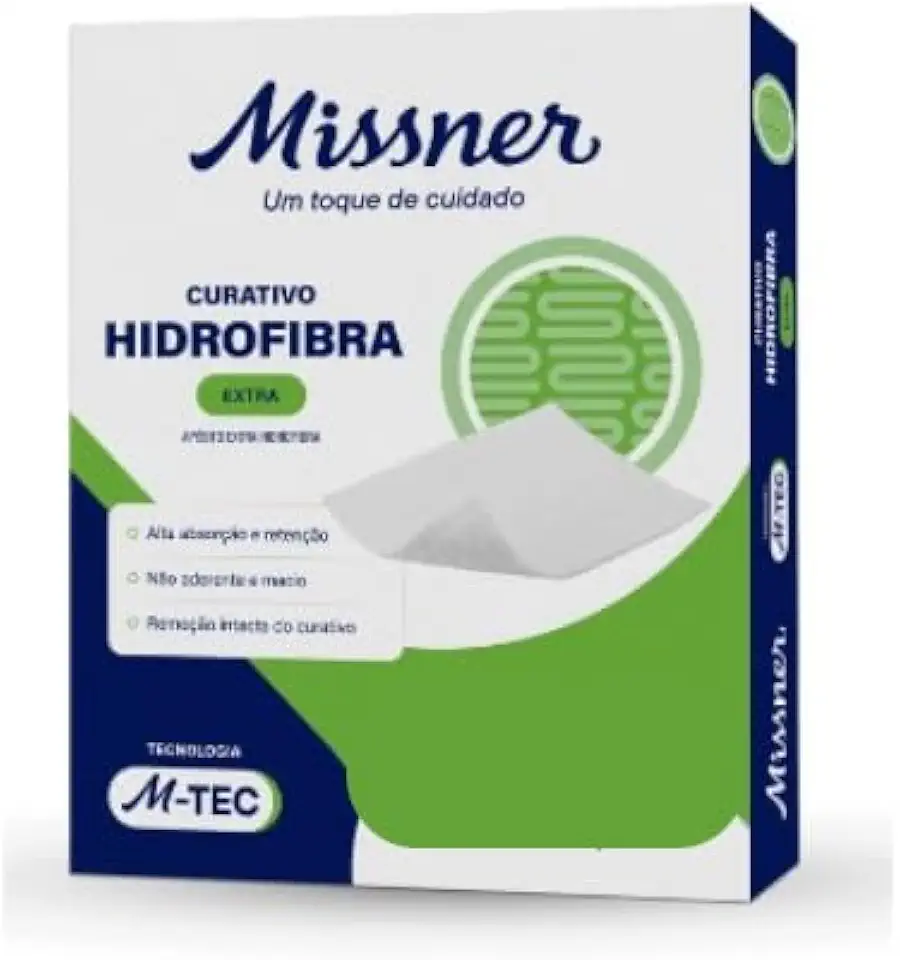 Curativo de Hidrofibra Extra M-TEC 10cm x 10cm Missner - 01 UNIDADE