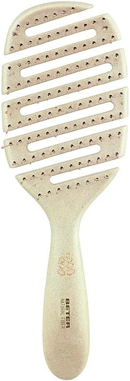 Beter - Natural Fiber Detangling Skeleton Hairbrush with Nylon Ball Bristles, Anti-Tangle and Anti-Breakage, Gentle Tangle-Free Styling, For All Hair Types, Beige