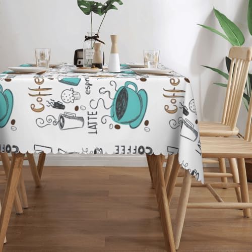 Nappe rectangulaire imprimé café en tissu résistant événementiel - 4