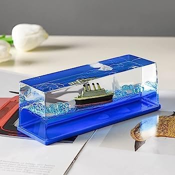 Vensi SHOP ZONE Resin Car Interior Accessories Dashboard Decoration Titanic Wave Cruise Ship Nautical Car Dashboard|Living Room|Office|Satisfying|Mind Calming|Smooth Movement