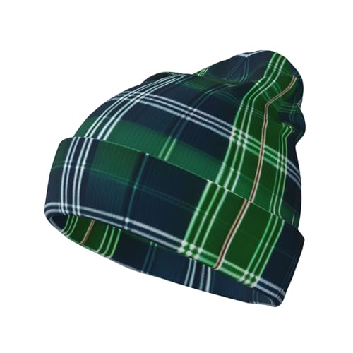 LLOTPQ Strickmütze mit schottischem Schottenkaro-Druck, Wintermütze, Unisex, lässiger Hut für kaltes Wetter, Reisen und Outdoor-Aktivitäten, Schwarz, Einheitsgröße, Schwarz, Einheitsgröße
