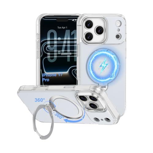 Coque iPhone 17 Pro MagSafe avec anneau bleu givré antichoc de 6,6" pliable
