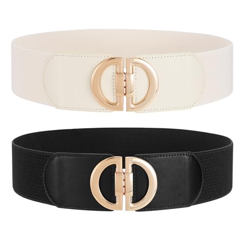 Women Wide Elastic Waist Belts Wide Stretchy Belts for Dress Fashion Ladies Belt