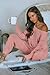 PRETTYGARDEN Two Piece Sets for Women Fall 2025 Ribbed Knit Off Shoulder Tops Lounge Pants Tracksuit Fashion Clothing (Dusty Pink,Medium)