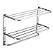 3-Tier Bathroom Shelf with Towel Bars, Stainless Steel Wall Mounting Rack,29-1/4 Inch