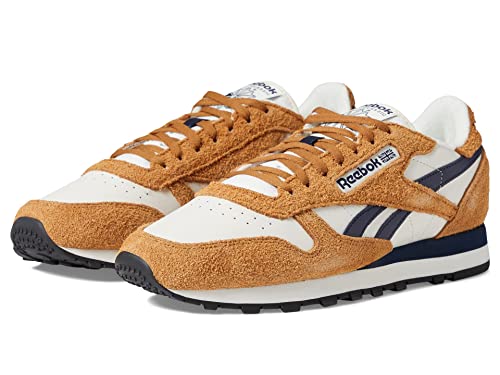 Image of Chalk / Wild Brown / Vector Navy Reebok Classic Leather