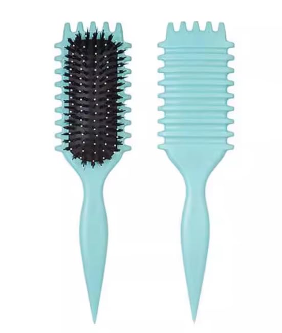 Cepillo de pelo Rizado, Cepillo para Cabello Antitirones, Cepillo para Desenredar, Dar Forma y Definir Rizos (VERDE)