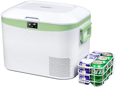 Megiu Car Refrigerator, Portable 12V Fridge 19 Qt (18 L) 12 Volt Freezer Compressor Cooler 12V/24V DC 110?240 V AC for Truck Van RV Camper SUV and Home Use -18?~+15?
