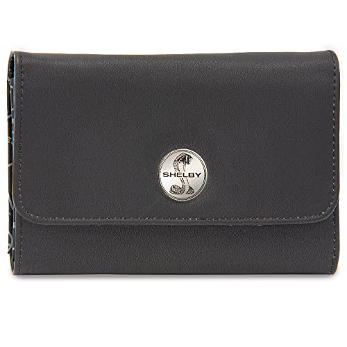 Buckle-Down Fold Over Wallet Rectangle PU-Shelby Cobra Logo Metal Emblem, 6.5