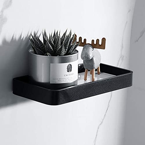 Étagère de salle de bain en verre trempé 6mm et aluminium de 55cm