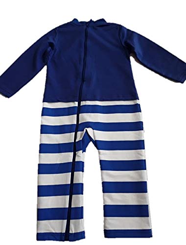 Terrible 2's Strip Proof One-Piece Romper with a Back Zipper in Blue/White2