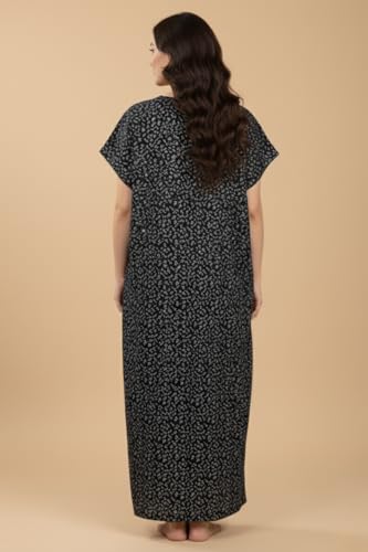 Image of Bahumaan Pure Cotton Nighty for Woman | Floral Gown for Women Nightwear with Pocket | Cotton Nighty for Women Stylish | Perfect for Daily Comfort | Maxi Women