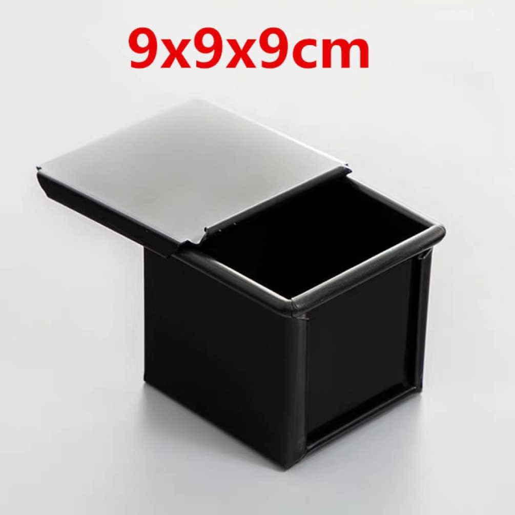 Cake Toast Pan with Cover Mini Teflon Coated Square Loaf Pan Aluminum Plated Steel Pancake Baking Pound/210 (Color : 7cm) (9cm)