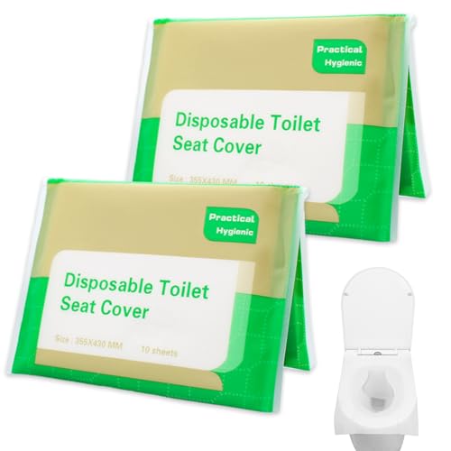 20 piezas 43 * 35.5cm protector wc desechable, Asiento Inodoro Desechables,Fundas de Asiento de Inodoro de Papel biodegradable,Portátil Fundas Asiento Inodoro,para Viaje,Hotel,Hospital