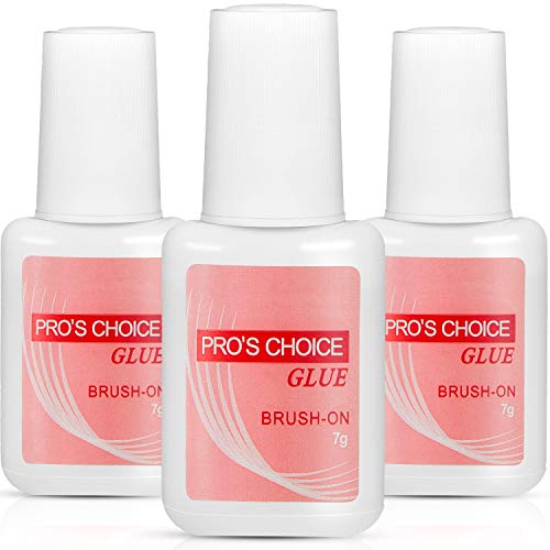 3 Bottles Nail Glue for Acrylic Nails, Adhesive False Nail Glue Nail Tip Glues Brush-On Nail Glue for Nail Art Nail Salons