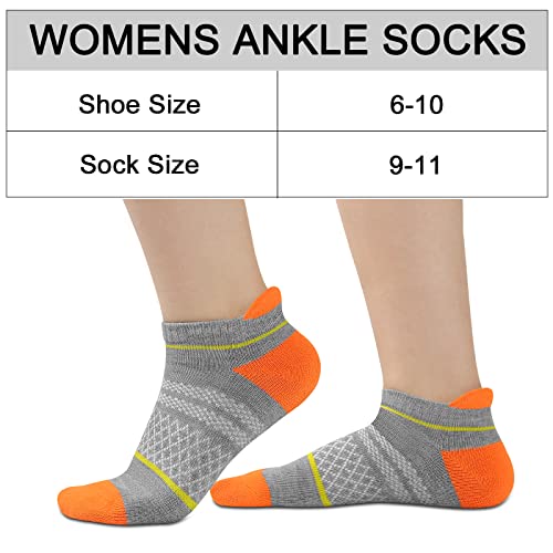 Image of eallco Womens Ankle Socks Athletic Running Short Socks With Cushioned Sole 6 Pairs