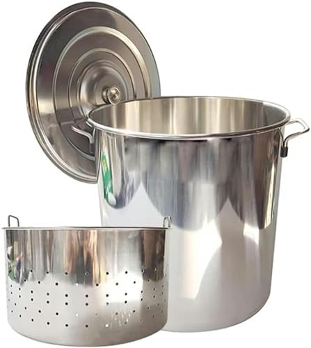 Olla de acero inoxidable resistente de 45 cuartos ideal para hervir y enlatar