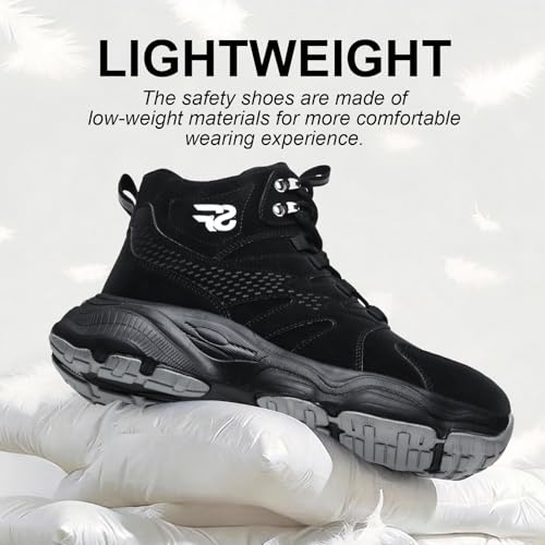 Image of Steel Toe Shoes for Men, Work Shoes for Men,Indestructible Steel Toe Boots,Industry Construction Safety Work Boots for Men,Puncture Proof Construction Safety Shoes
