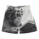 Selerdon Quick Dry Swim Trunks Gorilla Book Black for Boy Kids Summer Fashion Beach Shorts with Adjustable Waist and Side Pocket for Daily Wear Outdoor Play XS