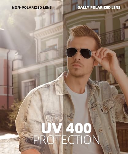 Image of Polarized Sunglasses for Men Rectangular Frame Men's Polarized Sunglasses Sports Sunglasses with UV400 Protection