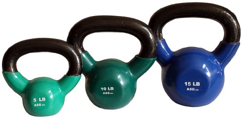 Ader Vinyl Kettlebell Set- 5, 10, 15 Lb