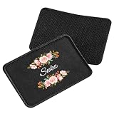 Huuraa Patch Suka russisch Blumen Black 10 x 6,5cm Baumwolle Klettpatch für Mütze Geschenkidee
