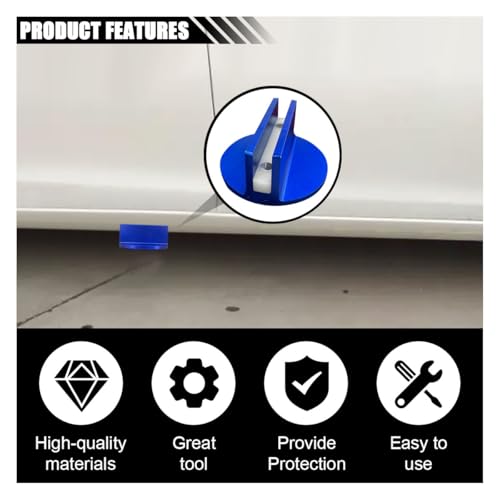 Image of 2PCS Universal Magnetic Jack Pad, 0.37 inch Slotted Aluminum Grooved Pad | Jack Puck Pinch, Pinch Weld Frame Rail Adapter with Large Slotted for Most Cars SUVs Trucks, Blue