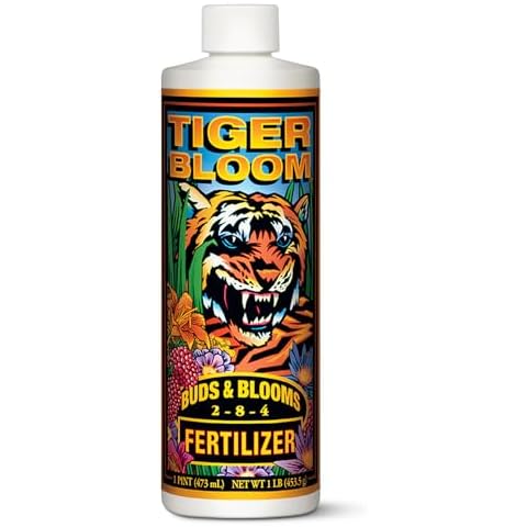 FoxFarm Tiger Bloom Liquid Fertilizer Concentrate - Fast Acting Formula for Vicious Growth with Phosphorus - Encourages Fruit, Flower & Bud Development, NPK 2-8-4 (Pint) Cover