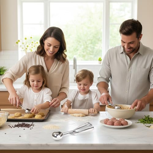 Ice Cream Scoop, 3Pcs Cookie Scoop Set, Stainless Steel Ice Cream Scooper with Trigger Release, Cookie Scooper for Baking, Cookie Dough Scoop (3) #1