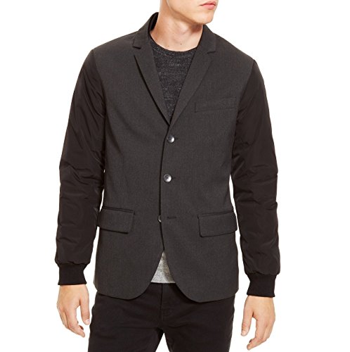 Kenneth Cole Reaction Mens Notch Collar Long Sleeves Basic Jacket Black L