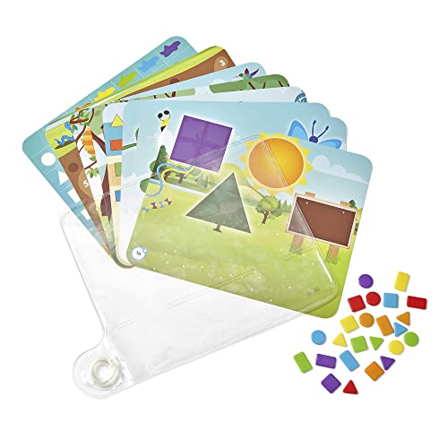 Learning Resources Tableta sensorial con Colores y Formas, Bolsa sensorial Reutilizable para niños, 16 Actividades para Practicar Las Habilidades motoras Finas, 24 Piezas de plástico, 3+