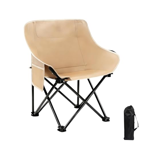 [Innovista] アウトドア チェア 折りたたみ キャンプ 椅子 耐荷重120kg コンパクト ローチェア 軽量 収納バッグ付き イス ハイバック いす お釣り 登山 (カーキ色 １)