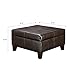 Dorel Living Faux Leather Square Storage Ottoman, Espresso