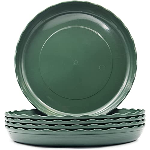 5 Pack Plant Saucer Flower Pot Tray Heavy Duty Plastic Round Plants Saucers Thicker Flowerpot Drip Trays for Garden Outdoor and Indoor Bonsai Flowers (25 cm)