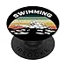 Vintage Nageur Rétro Nager Sport Aquatique Athlète PopSockets PopGrip - Support et Grip pour Smartphone/Tablette avec un Top Interchangeable