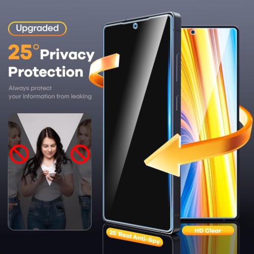 Image of Privacy / Anti-Spy Military-Grade Gorilla Tempered Glass Screen Protector Compatible for Samsung Galaxy S24 Ultra 5G with Edge to Edge Coverage and Easy Self Installation kit (Samsung Galaxy S24 Ultra 5G)