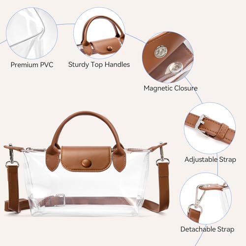 Image of BOSTANTEN Clear Bag for Stadium Approved Crossbody Purse Handbags for Concerts Sports Events