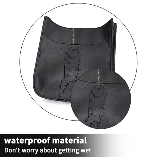 Image of HKCLUF Crossbody Bag for Women Vegan Leather Hobo Handbags Guitar Strap Purse Shoulder Bucket Bag with 2PCS Adjustable Straps